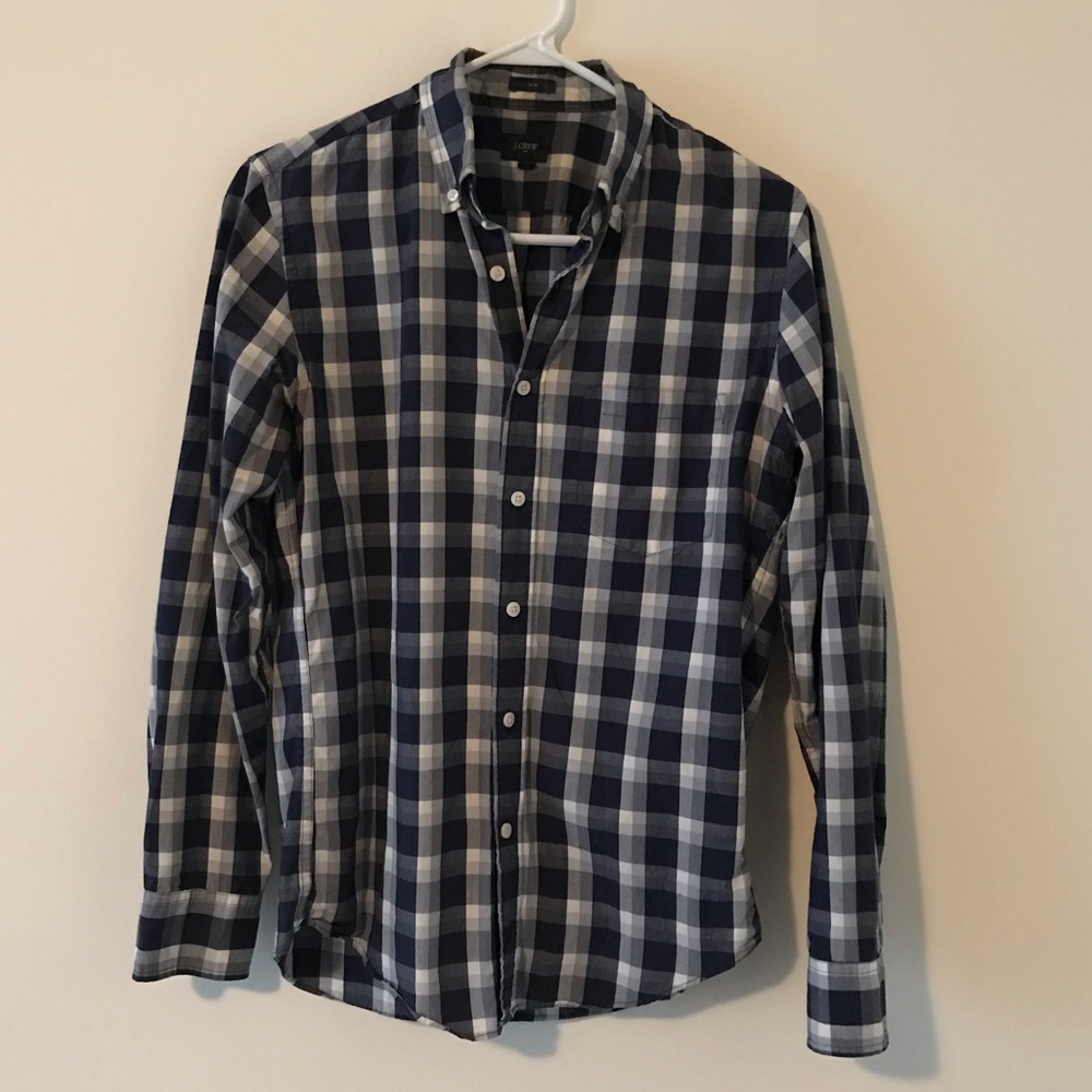 Mens Slim Small J.Crew Button Down Shirt